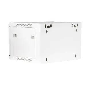 19" Armario rack 6U, Ancho:570mm, Fondo:450mm, Puerta Cristal con perforado hexágono, blanco — imagen 6