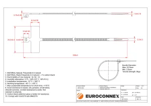 Brida de bandera 2.5x200mm Natural, Nylon 66 — imagen 2