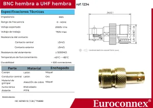 BNC HEMBRA- UHF HEMBRA — imagen 2