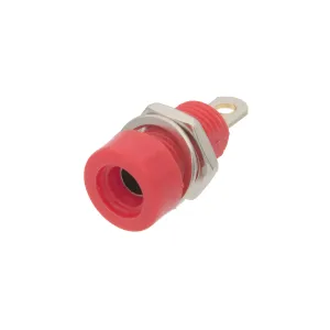Base de banana hembra para montaje en chasis, cuerpo de plástico rojo — imagen 1