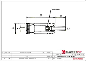 6.4mm HEMBRA AEREA ESTEREO, METAL — imagen 2