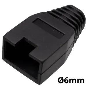 Capuchón protector para conector RJ45 para cable de Ø6mm, Negro — imagen 1