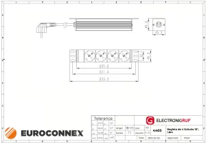 Regleta de 4 Schuko 10",1.8m — imagen 2