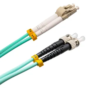 Cable de fibra óptica LC/UPC a ST/UPC OM3 Duplex, 2m — imagen 1