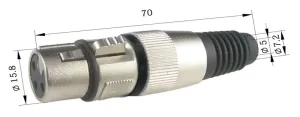 3p XLR Hembra Aerea, Linea Negra — imagen 2