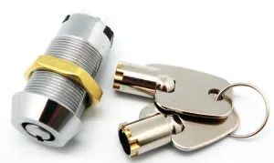 INTERRUPTOR CERRADURA OFF-(ON), RETORNO, CON DOS LLAVES, 125V. 4A  (250V. 2A) — imagen 1
