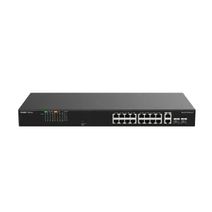 Reyee Switch PoE Sobremesa - Carcasa Metal - Enracable - 16 Puertos RJ45 10/100 Mbps + 2 Uplink Gigabit - 16 Puertos PoE+ 802.3af/at | Potencia total 120W - Plug and Play - Tecnología ahorro de energía — imagen 2