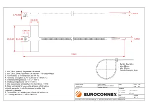 Brida de bandera 2.5x100mm Natural, Nylon 66 — imagen 2