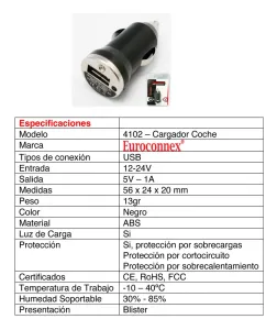 Cargador de coche USB, 5V 1A — imagen 2