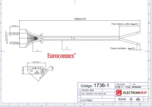 Cable alimentación RED  2*0,75mm , 1,8mts. — imagen 2