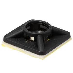 Base adhesiva y/o tornillo para bridas, 19x19mm, Negro — imagen 1