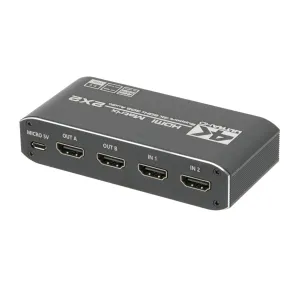 Matriz HDMI 2x2 4K@60Hz HDCP2.2 con extracción audio independientes — imagen 2