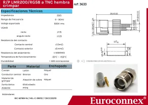 RG58 / LMR200, R/P TNC HEMBRA CRIMPAR — imagen 2