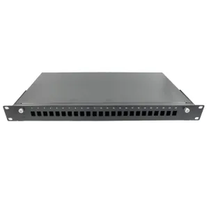 19" Patch panel de fibra óptica, 24 puertos para SC simplex con frontal intercambiable — imagen 1