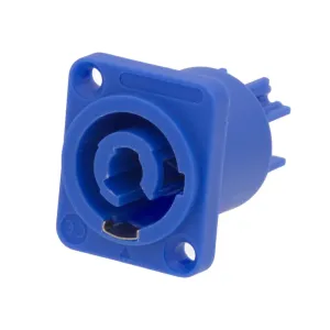 Base hembra para connectores de corriente 3 Contactos 20A, Azul compatible con powerCON — imagen 1
