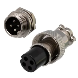 GX12-4 Conector M12 Macho chasis + Hembra — imagen 1