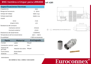 LMR200, BNC Hembra crimpar — imagen 2