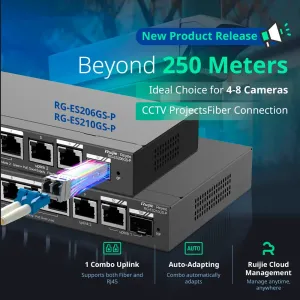 Reyee Switch PoE Cloud Gestionable - 8 puertos PoE+ + 2 Uplink RJ45 + 1 SFP Combo - Máximo 120W — imagen 7
