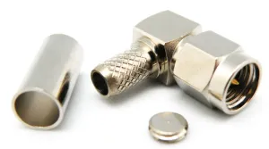 RG58 / LMR200, SMA MACHO CRIMPAR, ACODADO — imagen 1