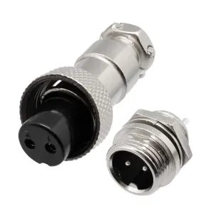 GX12-2 Conector M12 Macho chasis + Hembra — imagen 1