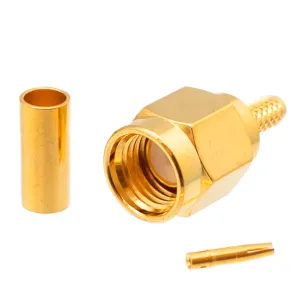RG174 / LMR100, R/P SMA Macho Crimpar, PTFE — imagen 1