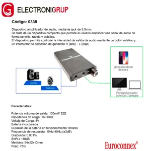 Amplificador de audio para Jack 3.5mm con volumen — imagen 2