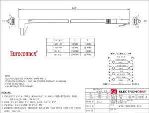 Cat.6 FTP RJ45 Macho-Macho, 2m Acodado, Negro — imagen 2