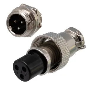 GX12-3 Conector M12 Macho chasis + Hembra — imagen 1