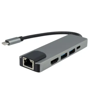 Hub USB-C a Ethernet RJ45 1000BaseT + HDMI 4K + 2 * USB-A 3.0  + 1 * USB-C PD — imagen 1