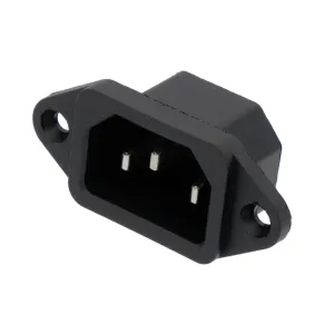 Base IEC C14 con Patillas para Montaje en Panel - Macho 250/10A (FastON de 4.75mm) — imagen 1