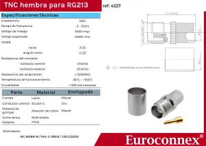 RG-213, TNC Hembra Crimpar, PTFE — imagen 2