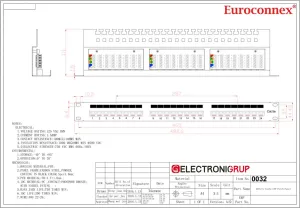 19" 1U Cat.6 patch panel 24 puertos — imagen 2