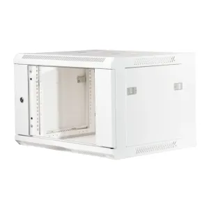 19" Armario rack 6U, Ancho:570mm, Fondo:450mm, Puerta Cristal con perforado hexágono, blanco — imagen 8
