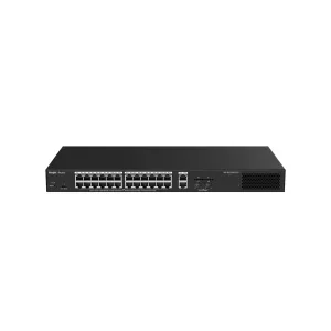 Reyee Switch PoE Cloud Gestionable - 24 PoE 802.3af/at + 2 SFP + 2 uplink RJ45 - 26 RJ45 10/100/1000Mbps + 2 SFP 10/100/1000 - 30W por puerto 802.3af/at / Máximo 250W - VLAN/Port Isolation/Loop Detection - Port Speed Limit — imagen 1