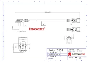 CABLE ALIMENTACIÓN TIPO TREBOL, 1.8m — imagen 2