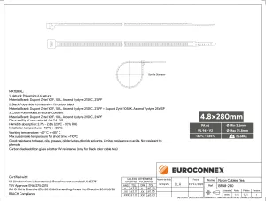 4.8x280mm Natural, Brida Nylon 66 — imagen 2