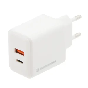 Cargador Rápido GaN de 20W con Doble Puerto, Blanco | USB-C PD3.0 y USB-A QC3.0 con PPS — imagen 1