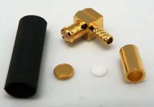 RG-174, MCX MACHO CRIMPAR, ACODADO, DORADO — imagen 1