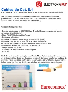 Cat.8 SSTP LSZH 100% CU, 24AWG, 1m — imagen 2