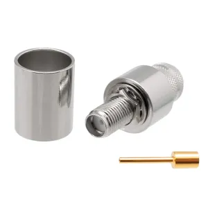 LMR400 SMA Hembra Crimpar, Dorado — imagen 1