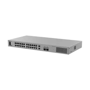 Ruijie Reyee Cloud Managed L2 Switch - 26 puertos Gigabit RJ45 y 2 ranuras SFP - 24 puertos PoE/PoE+ con presupuesto de 370 W - Soporte para protocolo de anillo ERPS - PoE Watchdog y suministro ininterrumpido - Instalación en rack con protección de 6 kV — imagen 1