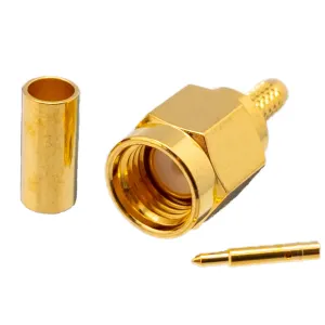 RG174, SMA Macho Crimpar, Dorado — imagen 1