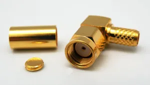 RG58 / LMR200, R/P SMA Macho crimpar, acodado — imagen 1