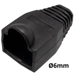 Capuchón protector para conector RJ45 para cable de Ø6mm con burbuja, Negro — imagen 1