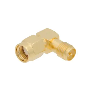 Adaptador SMA acodado - R/P macho a R/P hembra — imagen 1