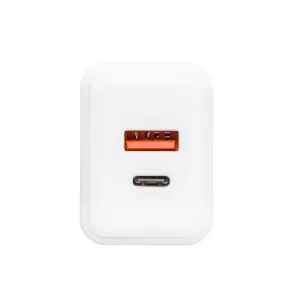 Cargador Rápido GaN de 20W con Doble Puerto, Blanco | USB-C PD3.0 y USB-A QC3.0 con PPS — imagen 3