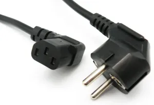 Cable de Alimentación Schuko Macho a IEC C13, Color Negro, 1.8 Metros — imagen 1
