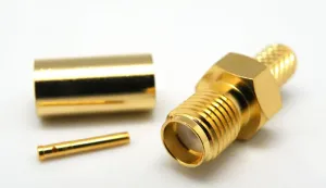 RG174, SMA Hembra Crimpar, Dorado — imagen 1