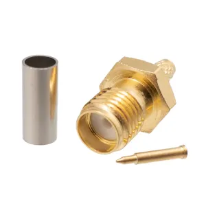RG174 / LMR100, R/P SMA Hembra Crimpar, PTFE — imagen 1