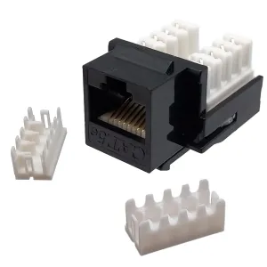 CAT.5e KEYSTON JACK, ACODADO, NEGRO — imagen 1